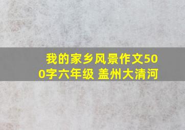 我的家乡风景作文500字六年级 盖州大清河